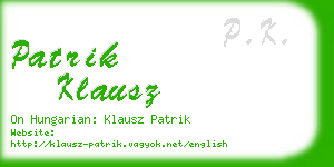 patrik klausz business card